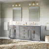 The Yukon Bathroom Vanity, Gray, 72", Double Sink, Freestanding