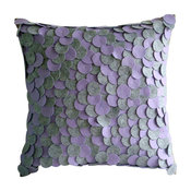 Designer Felt Applique Gray Euro Shams, Felt 26"x26" Euro Pillow, Winter Magic