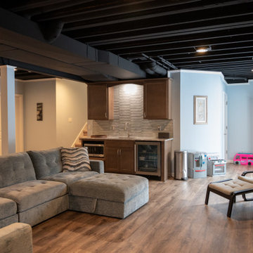 Finished Basement with Wet Bar and Half Bath in Commerce Twp, MI