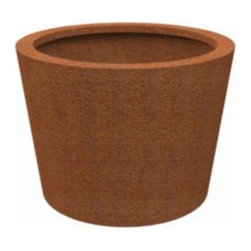 Corten Steel Cado Tapered Cylinder - Outdoor Plant Pots & Planters