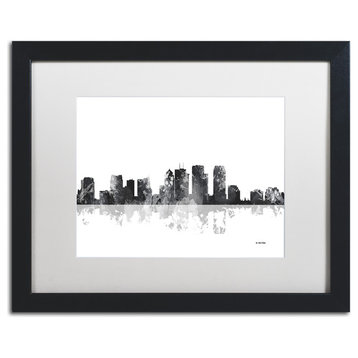 Watson 'Tampa Florida Skyline BG-1' Art, Black Frame, 16"x20", White Matte