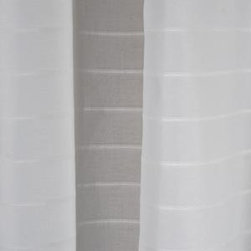 Morongo Sheer Pinstripe Drapery in Oyster - Drapery Fabric
