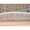 Colorful Wool And Sari Silk Sarouk Mir Hand Knotted Oriental Rug, 8'10" x 8'10"