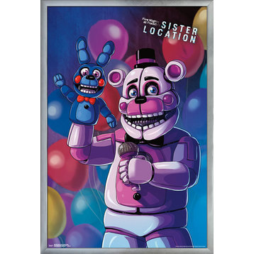 Five Nights At Freddy's: Sister Location Poster, Silver Framed Version