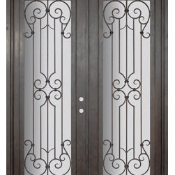 Milano 72x96 Wrought Iron Double Door 14 Gauge Steel - Front Doors