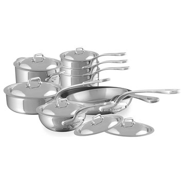 Mauviel M'Cook 5-Ply Polished Stainless Steel 14-Piece Cookware Set