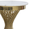Solstice 18" Round End Table With Spiral Spoked Base, Gold