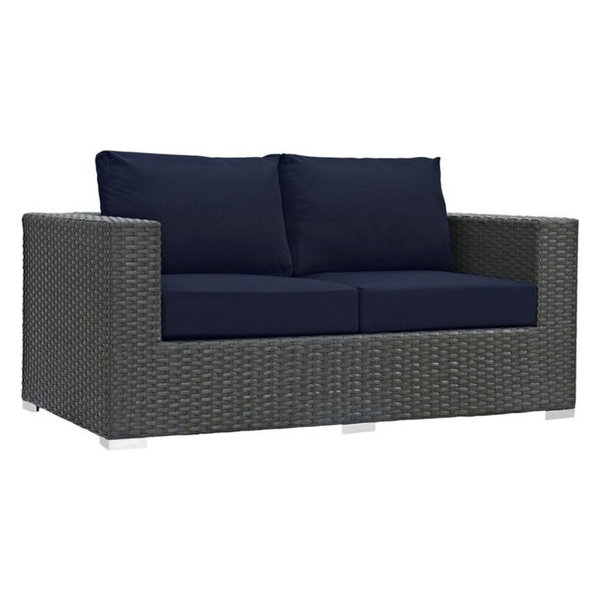 Hawthorne Collection Patio Loveseat in Canvas Navy