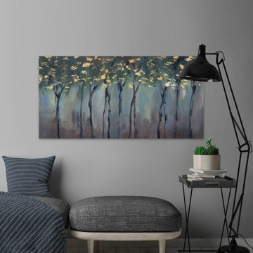"Somber Forest" Painting Print on Wrapped Canvas