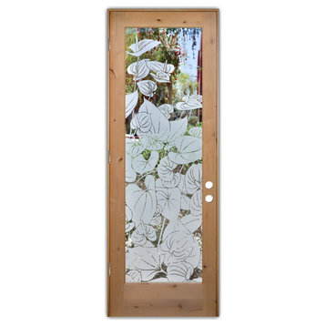 Front Door - Anthurium - Alder Knotty - 36" x 80" - Knob on Right - Pull Open