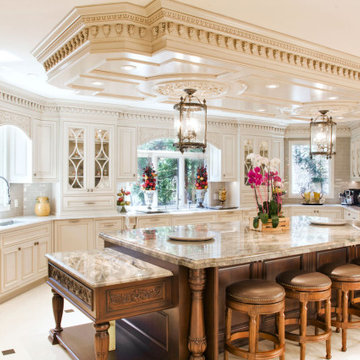 Traditional Hand Carved Kitchen in New Jersey.