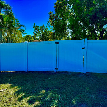 White vinyl fence