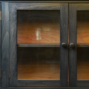 Full Refinish and Color Change: Glass-Front Cherry Cabinet