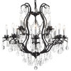 Wrought Iron Crystal Chandelier 12-Light