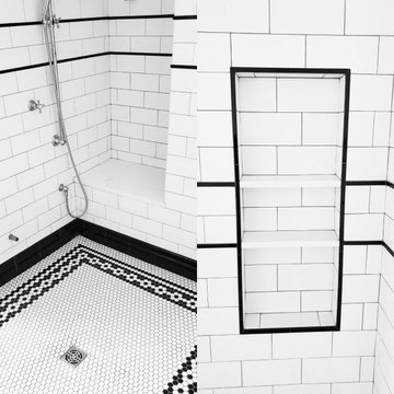 Ann Arbor Black & White Mosaic Master Bath