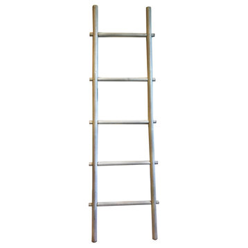 60" Bamboo Ladder Rack, Rosewood, White
