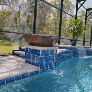 Custom Swimming Pool with Fire and Water Features in Apopka, Florida