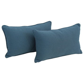 20" by 12IN Solid Twill Back Support Pillows, Indigo