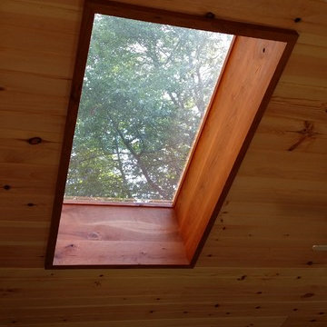 Natural wood sunroom