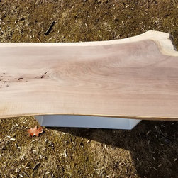 Natural Live Edge Wood Bench with Custom Base - Products