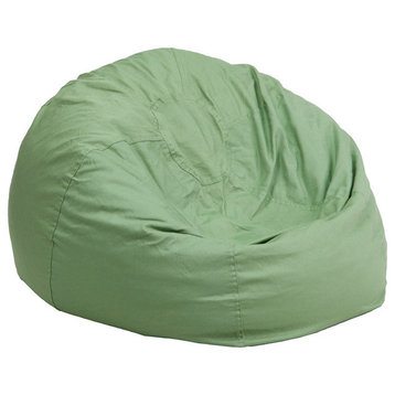 DG-BEAN-SMALL-SOLID-GRN-GG Fabric Kids Bean Bag Chair, Green