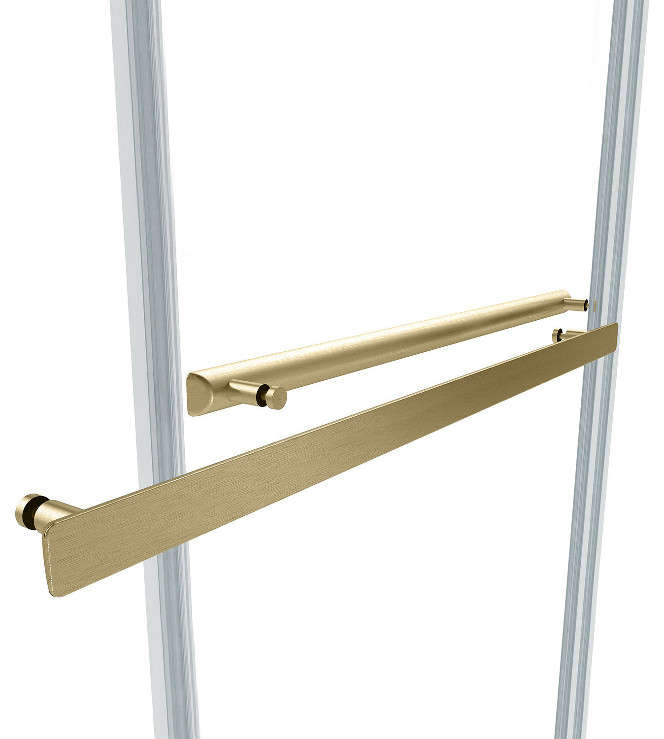 Spezia Double Sliding Frameless Shower Door, Brushed Gold, 60" W X 76" H