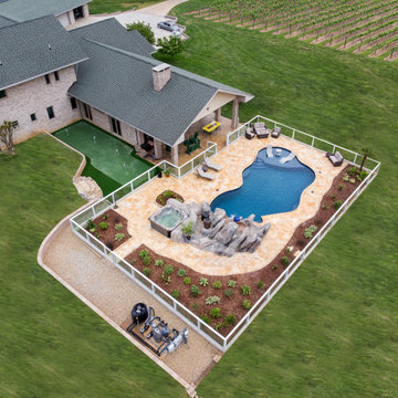 Vineyard View Pool with Custom Side and Artificial Boulder Work