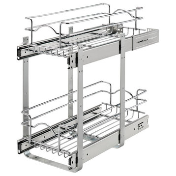 Two-Tier Bottom Mount Pull Out Steel Wire Organizer, 8.75"
