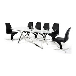 Modrest Labyrinth - Modern Glass Dining Table - Dining Tables