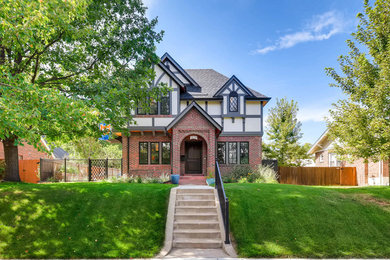 Inspiration for a transitional exterior home remodel in Denver