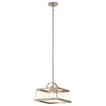 Kichler - Kichler Darton 13" 3 Light Pendant/Semi Flush, Clear, Pewter - The Dartona 13.75in. 3 light convertible pendant/semi flush with fluid lines with clear glass and Classic Pewter finish. A perfect addition in several aesthetic environments, including traditional, transitional and contemporary.