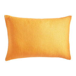 EUROPEAN FLAX LINEN PILLOW COVER &ndash; CANTALOUPE RECTANGLE - Products