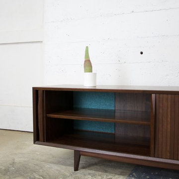 Mid Century Tambour Console/Credenza