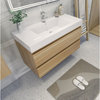 42" Wall Mount Vanity With Reinforced Acrylic Sink, White Oak