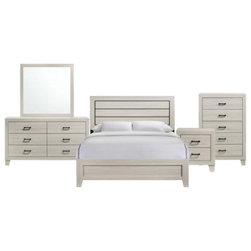 Picket House Furnishings Poppy Queen 5PC Panel Bedroom Set in Gray