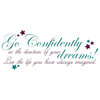 Decal Wall Sticker Live The Life You Have Always Imagined Quote, Teal/Purple