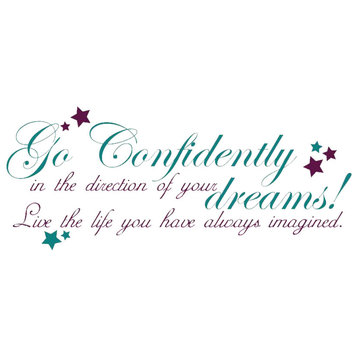 Decal Wall Sticker Live The Life You Have Always Imagined Quote, Teal/Purple