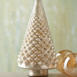 Mercury-Glass Dotted Tree - Holiday Accents And Figurines