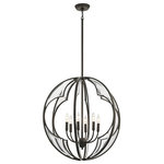 Kichler - Chandelier 6-Light, Olde Bronze - Clear and beveled glass panels add instant elegance and glamor to this 6 light chandelier from the Montavello collection's transitional orb design in Olde Bronze.