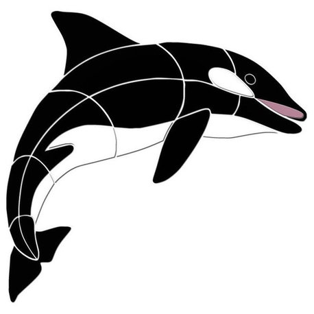 Orca 1 Ceramic Swimming Pool Mosaic 36"x26"