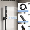 Dual Heads 12" Rain Shower Faucet with LCD Display 3 Function Shower System, Matte Black