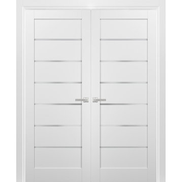 French Double Lite Doors | Quadro 4117 White Silk | Sample of Color