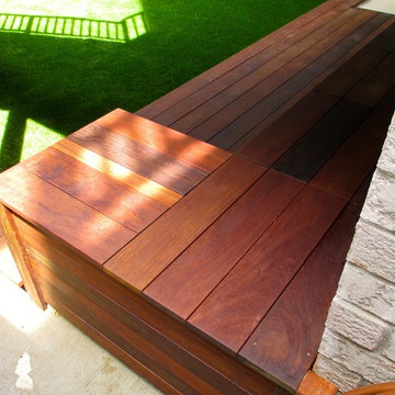 Ipe Deck with Sandbox & Seat Storage + Artificial Turf