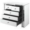 39.5" Crystal Five Drawers Cabinet, Clear Mirror Finish, Mf91007