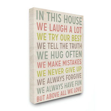Stupell Industries In This House We Inspirational Art, 16"x20", Canvas Wall Art
