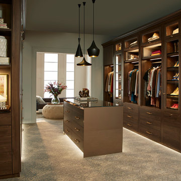 Sophisticated Couple's Walk-In Closet