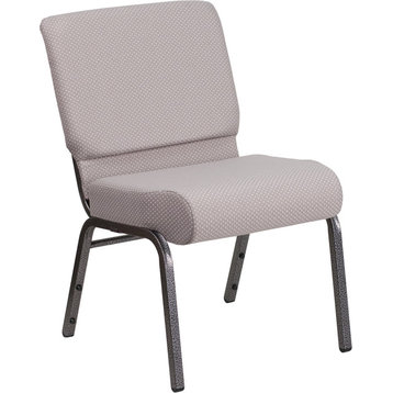 Hercules Series 21" Stacking Chair, Gray Dot Fabric/Silver Vein Frame