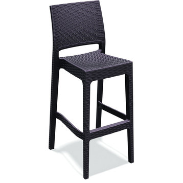 Jamaica Wickerlook Resin Bar Chair Set of 2, Brown