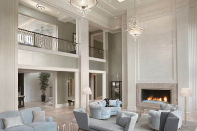 Inspiration for a timeless living room remodel in Cleveland