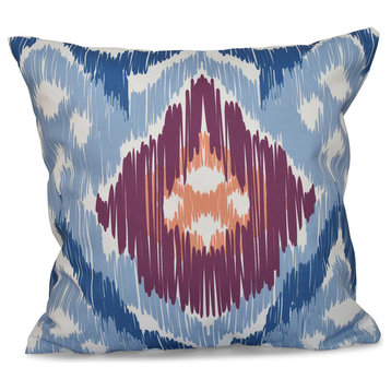 Original, Geometric Outdoor Pillow, Blue, 18"x18"